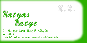 matyas matye business card